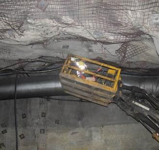 IT work basket in position beneath the backs