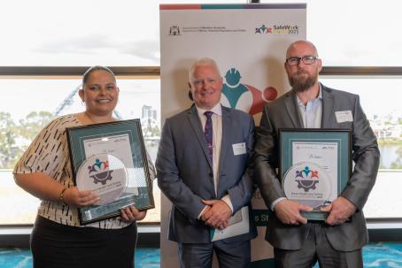 Safety and health representative of the year - Joint winners Bruce Atkinson from Dept of Education and Naomi Elbrow from Woodside Energy